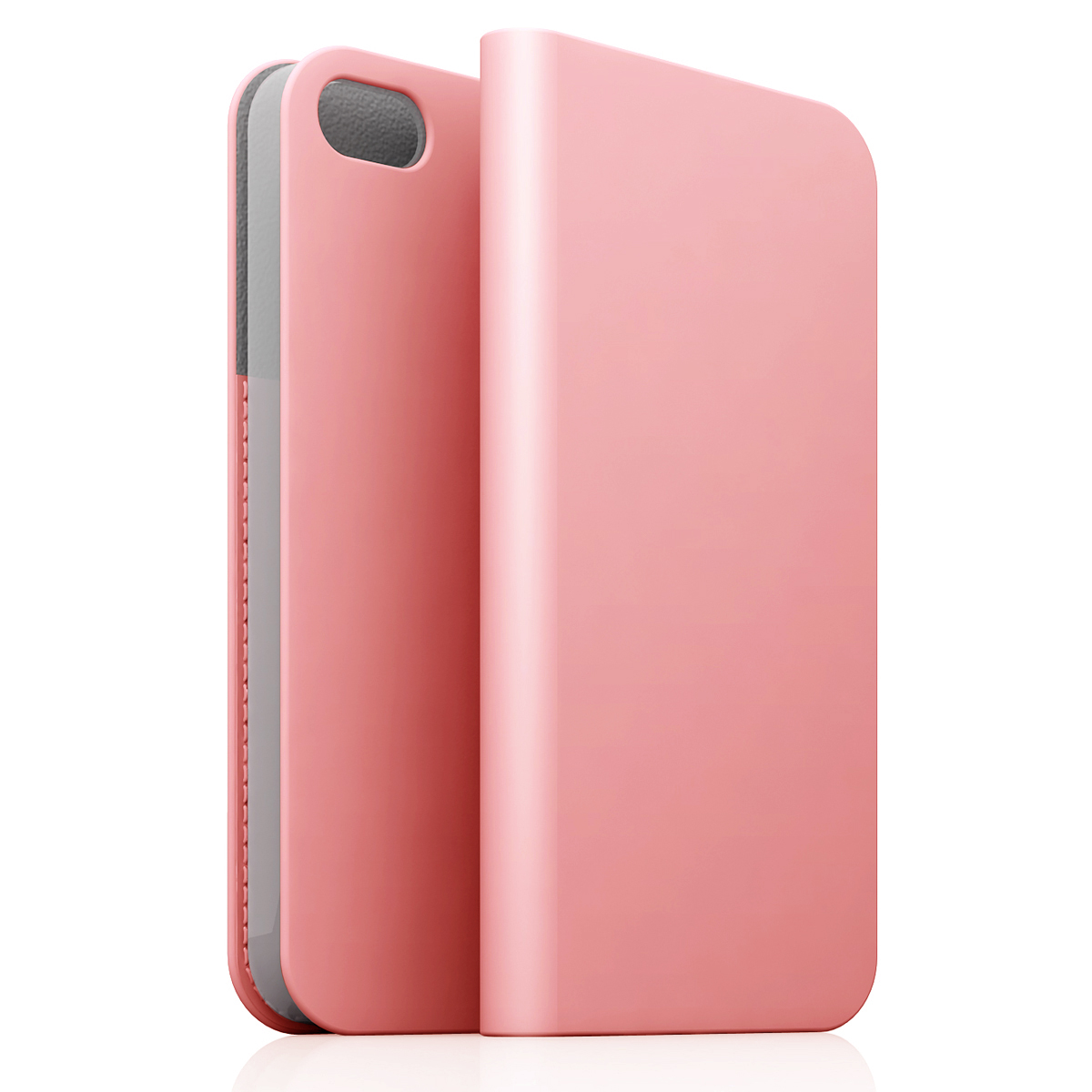 [iPhone5c] D5 Calf Skin Leather Diary ベビーピンク