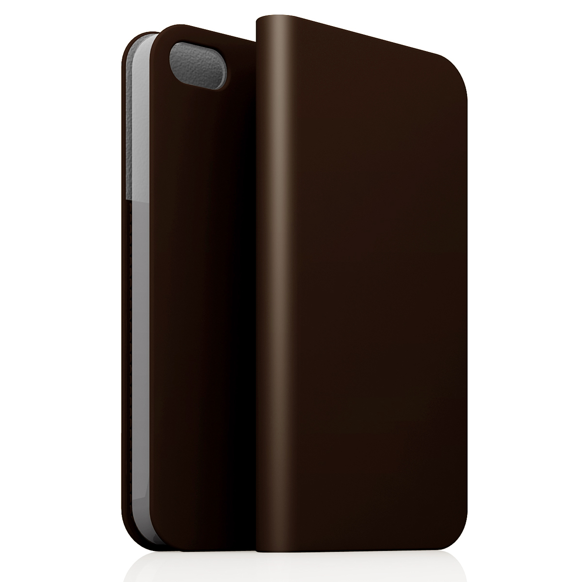 [iPhone5c] D5 Calf Skin Leather Diary ダークブラウン