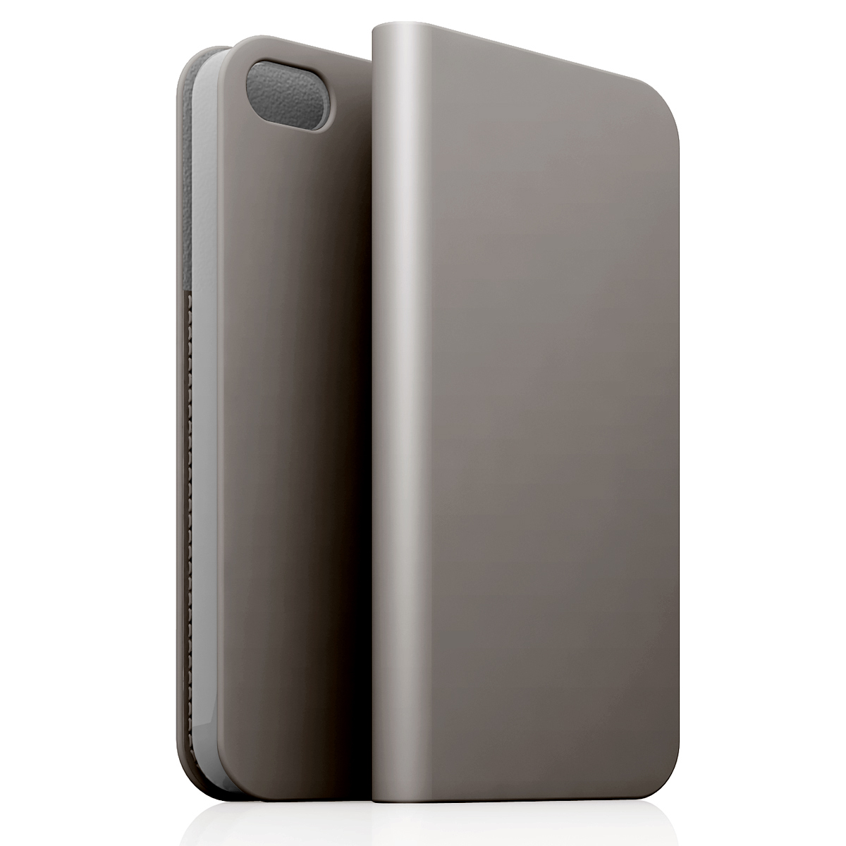 [iPhone5c] D5 Calf Skin Leather Diary グレー