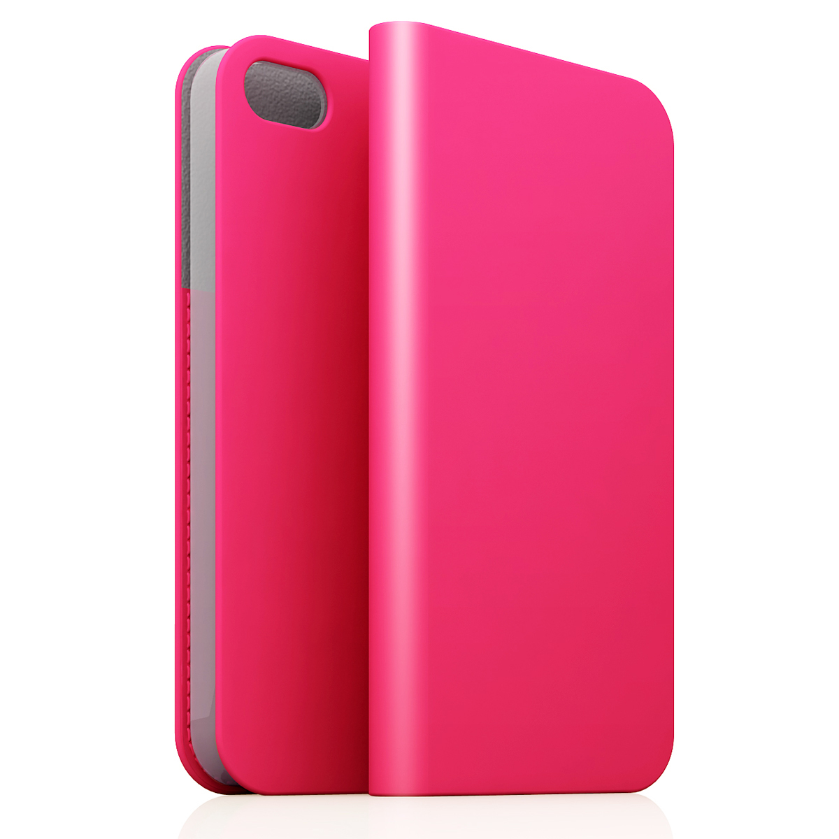[iPhone5c] D5 Calf Skin Leather Diary ピンク