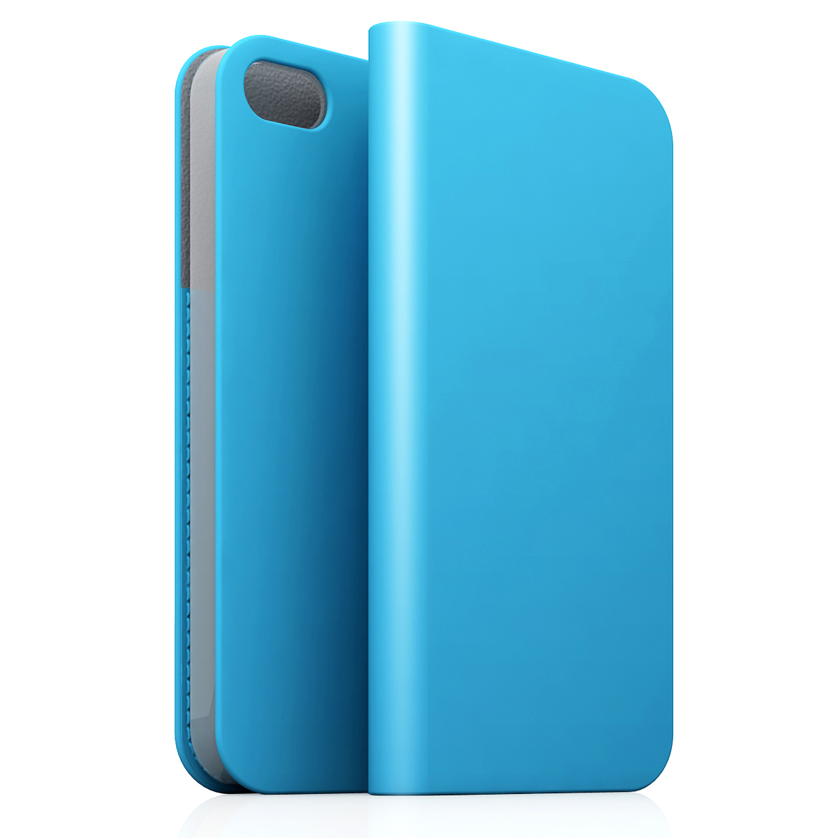 [iPhone5c] D5 Calf Skin Leather Diary スカイブルー