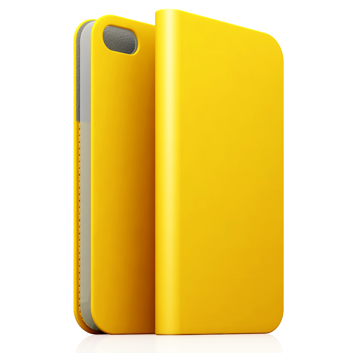 [iPhone5c] D5 Calf Skin Leather Diary イエロー