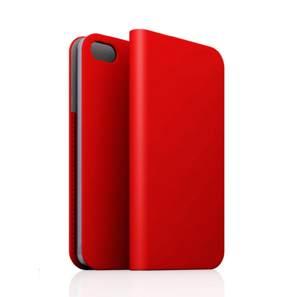 [iPhone5/5s] D5 Calf Skin Leather Diary レッド