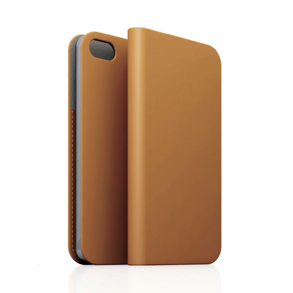 [iPhone5/5s] D5 Calf Skin Leather Diary タンブラウン