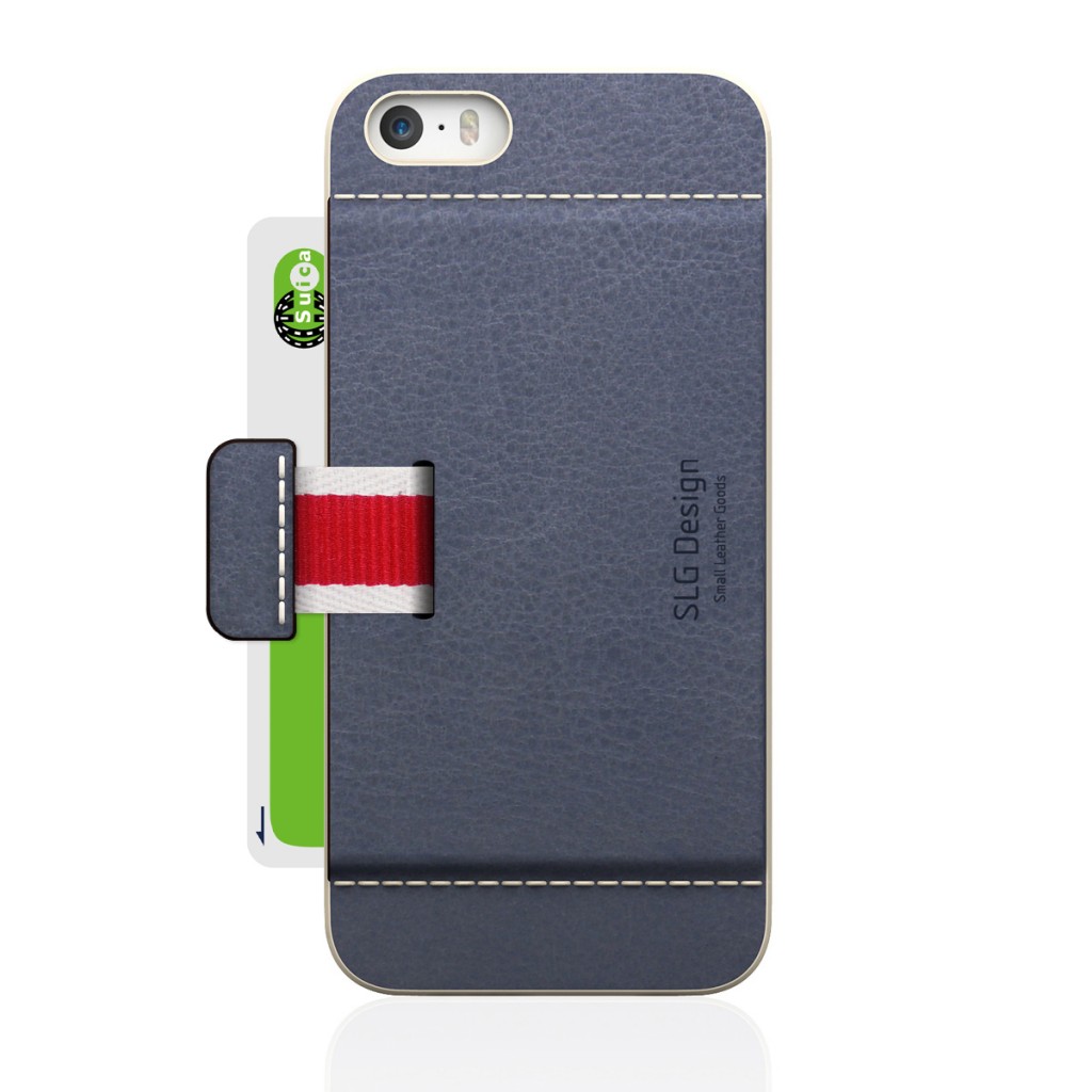 [iPhone5/5s] D6 Italian Minerva Box Leather Card Pocket Bar グレー