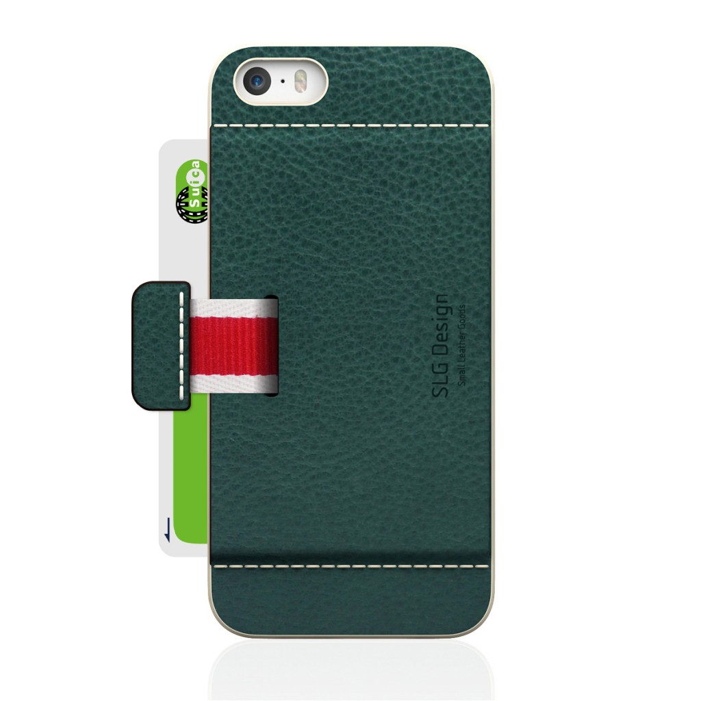 [iPhone5/5s] D6 Italian Minerva Box Leather Card Pocket Bar オリーブ