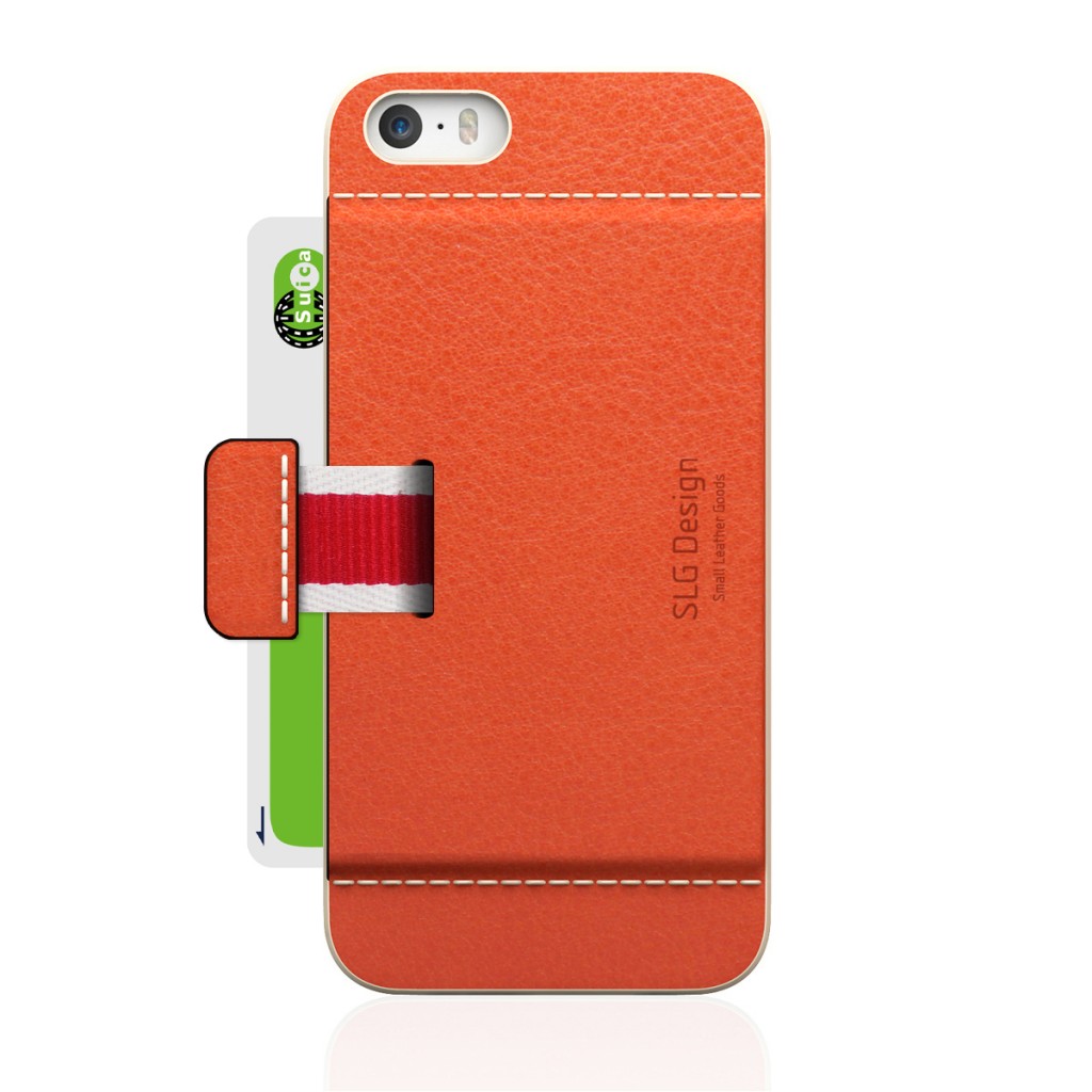 [iPhone5/5s] D6 Italian Minerva Box Leather Card Pocket Bar オレンジ