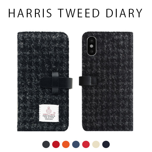 iPhone XS / X ケース 手帳型 SLG Design Harris Tweed Diary