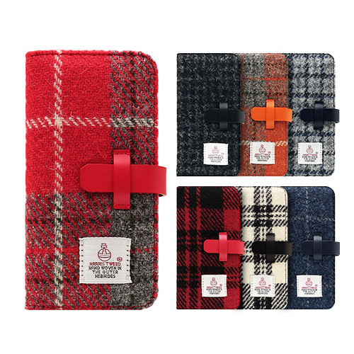 iPhone XR ケース 手帳型 本革 SLG Design Harris Tweed Diary