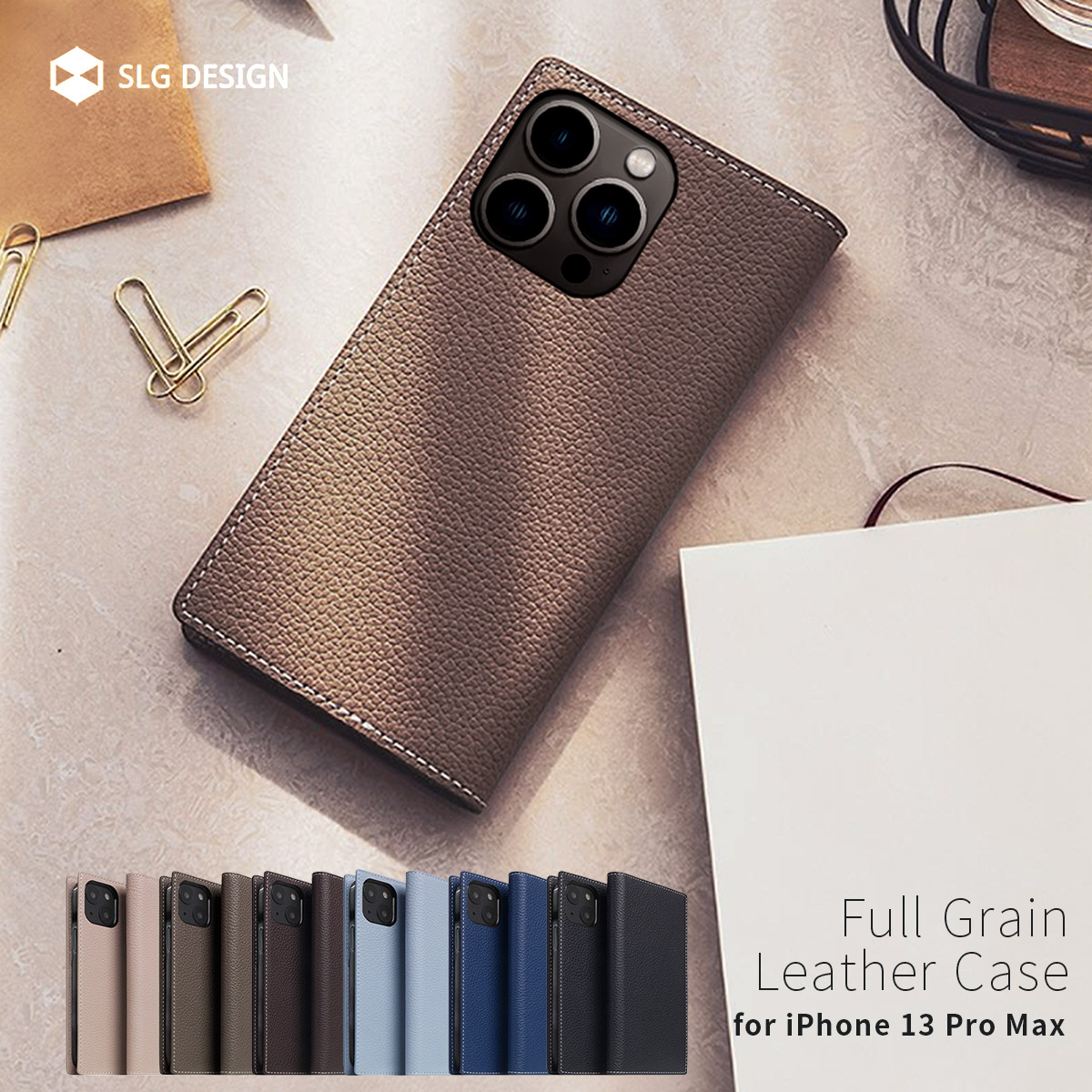 【iPhone 13 Pro Max】Full Grain Leather Case