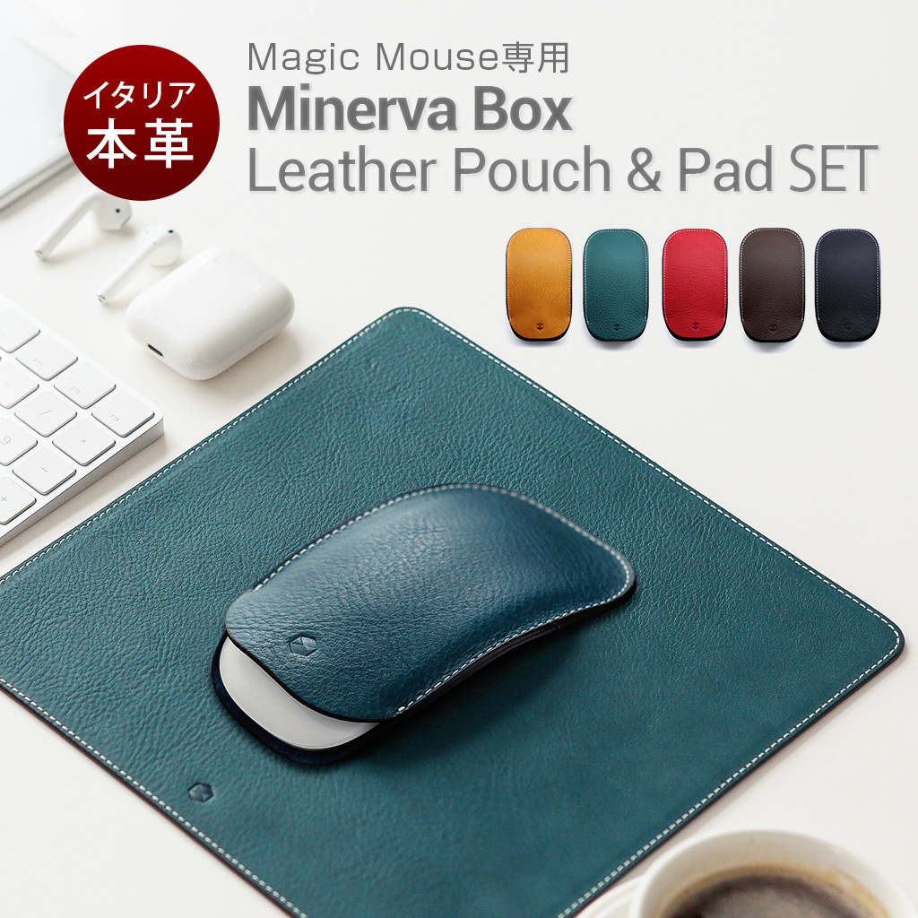 D6 Italian Minerva Box Leather Magic Mouse Pouch & Pad